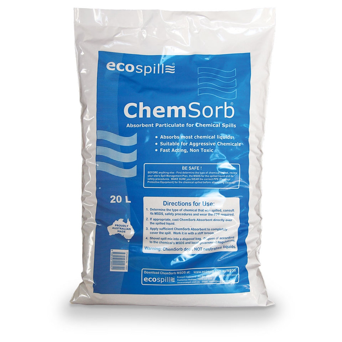 CS20 ChemSorb 20L Chemical Absorbent Powder | zeolite | Ecospill Spill Kits | Chemical spills | Spill clean up | brisbane | sydney | melbourne | perth | leading chemical absorbent